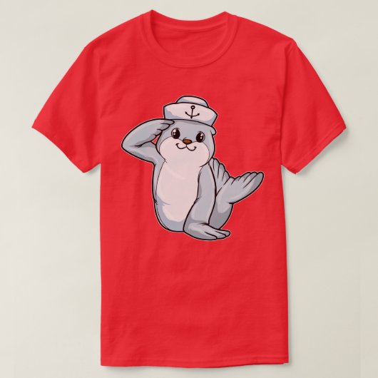 帽子とセーラーのシール1 Tシャツ (デザイン正面)