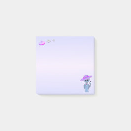 帽子とソーサーに入った飛んでいる猫 ポストイット