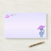 帽子とソーサーに入った飛んでいる猫 ポストイット (デスク)