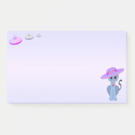 帽子とソーサーに入った飛んでいる猫 ポストイット