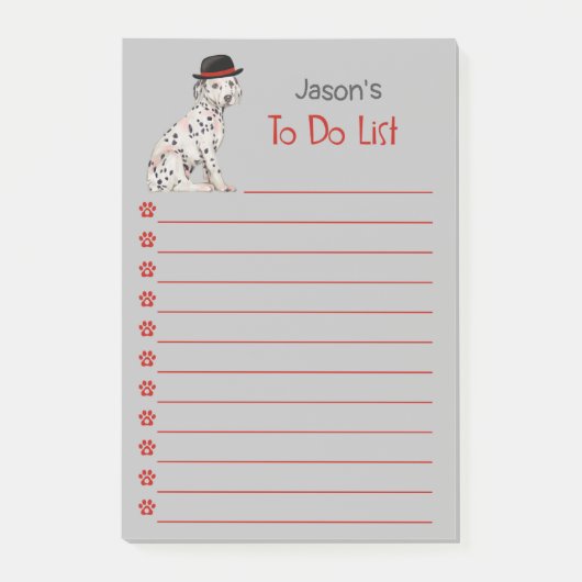 帽子とダルマチ絵を描アン犬 ポストイット (正面)