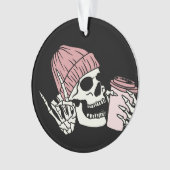 帽子とドリンクのスケルトン オーナメント (正面)