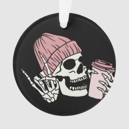 帽子とドリンクのスケルトン オーナメント
