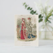 帽子とドレスを示すファッションプレート ポストカード (スタンド正面)