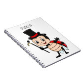 帽子とネクタイの漫画を使ったかわいいレディバグ ノートブック (右側)