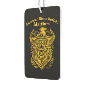 帽子とバイソンの複雑なデザイン カーエアーフレッシュナー (左)