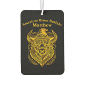 帽子とバイソンの複雑なデザイン カーエアーフレッシュナー (裏面)