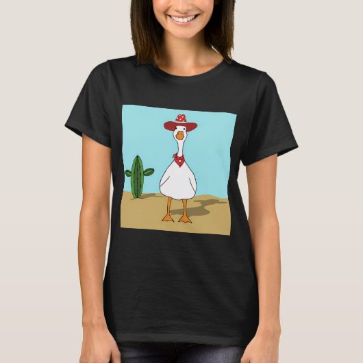 帽子とバンダナ姿のカウボーイ・ガチョウのゲイリー Tシャツ (正面)
