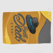 帽子とパパを持つ黄色と灰色のタオル最高の ゴルフタオル (横)