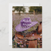 帽子とブンチを載せたフェンスのサドルとバブル 招待状 (正面)