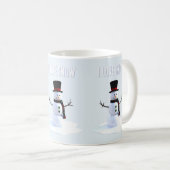 帽子とマフラーをつけた雪だるま。雪が好き コーヒーマグカップ (正面右)