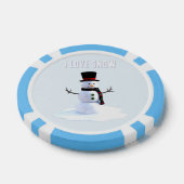 帽子とマフラーをつけた雪だるま。雪が好き ポーカーチップ (シングル)