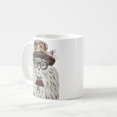 帽子とメガネをかけている猫 コーヒーマグカップ (正面左)