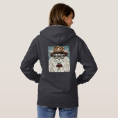 帽子とメガネをかけている猫 パーカ (裏面フル)