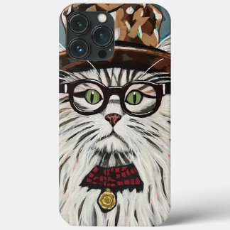 帽子とメガネをかけている猫 iPhone 13 PRO MAXケース