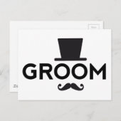 帽子と口ひげ、ワードアートでグルーミング文字デザイン ポストカード (正面/裏面)
