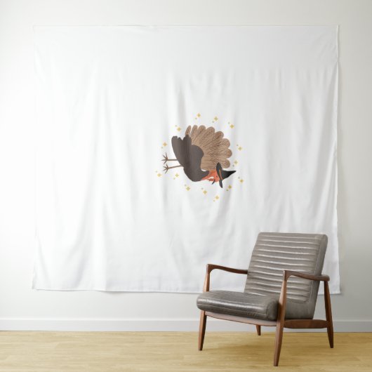 帽子と星とウィッチーきらめくチ七面鳥 タペストリー (インサイチュ(横))