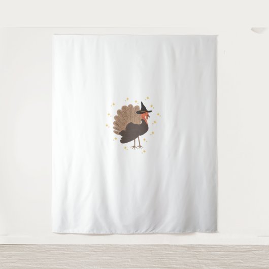 帽子と星とウィッチーきらめくチ七面鳥 タペストリー (正面)
