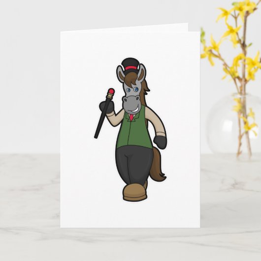 帽子と杖の馬 カード (黄色い花)