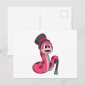 帽子と杖を持つ紳士としての蛇 ポストカード (正面/裏面)