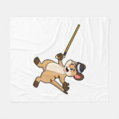 帽子と歩くスティック フリースブランケット (正面(横))