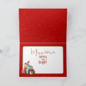 帽子と水色のクリスマスパピー カード (内部)