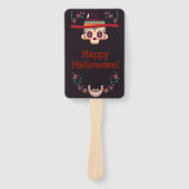 帽子と花のスカル ハロウィン パーティー ハンドファン (正面)