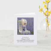 帽子と花の付いた椅子悔やみや弔慰ありがとう カード (黄色い花)