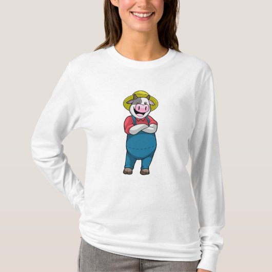 帽子と農家の牛 Tシャツ (正面)
