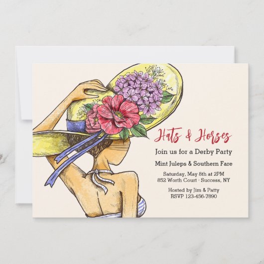 帽子と馬のダービー 招待状 (正面)