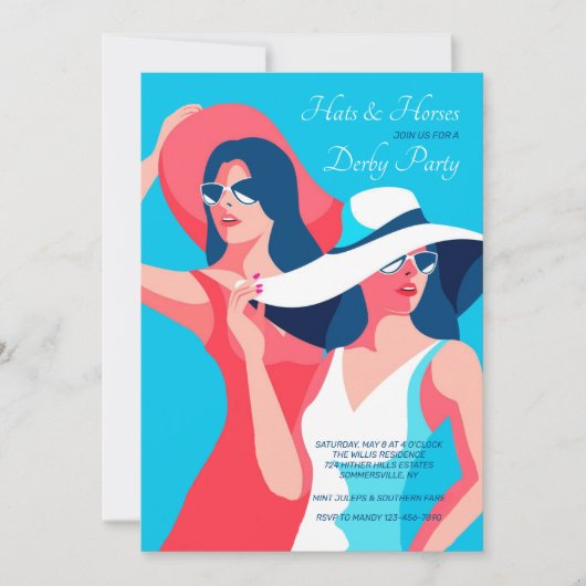 帽子と馬のダービー 招待状 (正面)