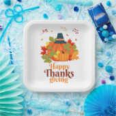 帽子とPで感謝祭の離れパンプキン ペーパープレート (パーティー)