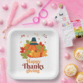 帽子とPで感謝祭の離れパンプキン ペーパープレート (パーティー)