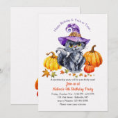 帽子にカボチャの猫 招待状 (正面/裏面)