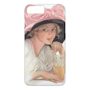 帽子にサイッピングソーダの女の子 iPhone 8 PLUS/7 PLUSケース