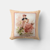 帽子にビクトリアン座る美しい女性 クッション (正面)