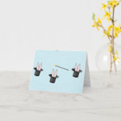 帽子に入ったバニーと青い魔法 カード (黄色い花)