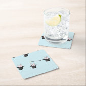 帽子に入ったバニーと青い魔法 スクエアペーパーコースター (インサイチュ)