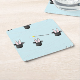 帽子に入ったバニーと青い魔法 スクエアペーパーコースター