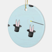 帽子に入ったバニーと青い魔法 セラミックオーナメント (左)
