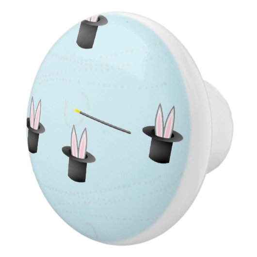 帽子に入ったバニーと青い魔法 セラミックノブ (右)