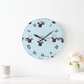 帽子に入ったバニーと青い魔法 ラージ壁時計 (ホーム)