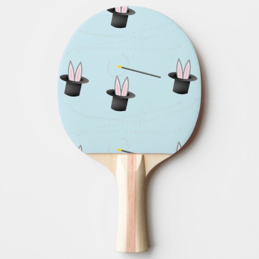 帽子に入ったバニーと青い魔法 卓球ラケット (正面)