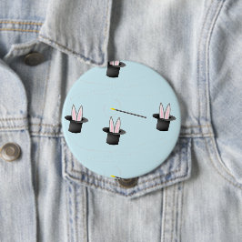 帽子に入ったバニーと青い魔法 缶バッジ