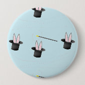 帽子に入ったバニーと青い魔法 缶バッジ (正面)