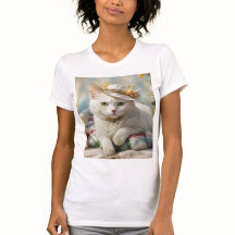 帽子に猫のポートレート。