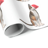 帽子に猫を被よくはしゃぐせクリスマスを祝う ラッピングペーパー (ロールコーナー)