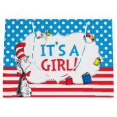 帽子ねこ | 女の子のベビーシャワー ラージペーパーバッグ (正面)