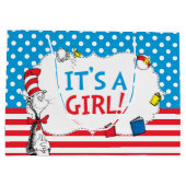 帽子ねこ | 女の子のベビーシャワー ラージペーパーバッグ (裏面)