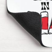 帽子ねこ | 赤と白のストライプのテキスト マウスパッド (コーナー)